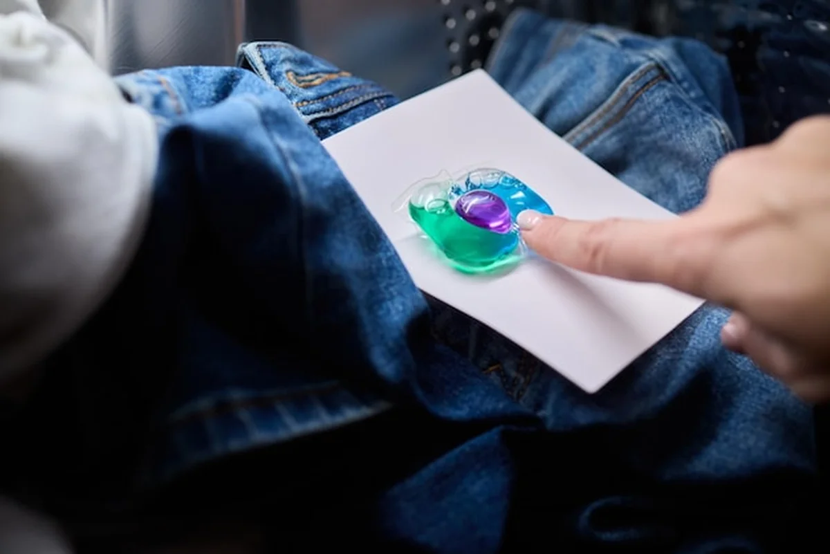 Używanie pojemników z detergentem do prania w pralni